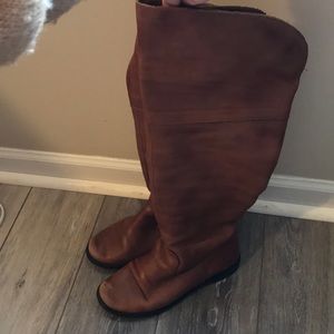 Italian leather over the knee boots